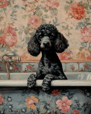 Poodle in Bathtub