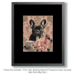 Pink Brindle French Bulldog Art