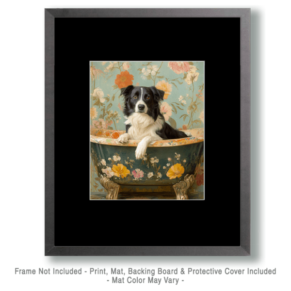 Border Collie in Bathtub Art