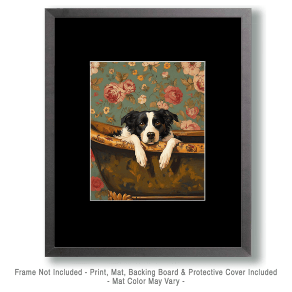 Border Collie Puppy in Bathtub Art