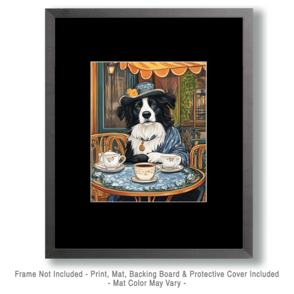 Lady Border Collie at Paris Cafe Art