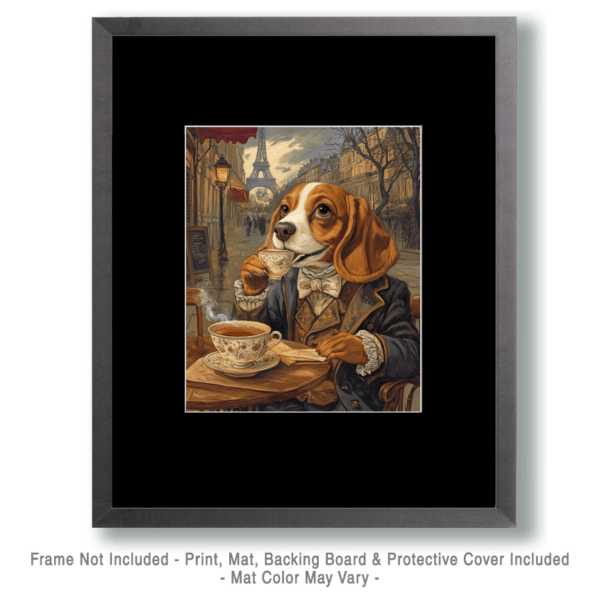 Dachshund at Paris Cafe Art