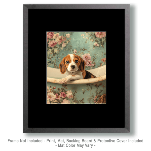 Beagle Puppy in Bathtub Art