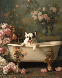 Bulldog in Bathtub