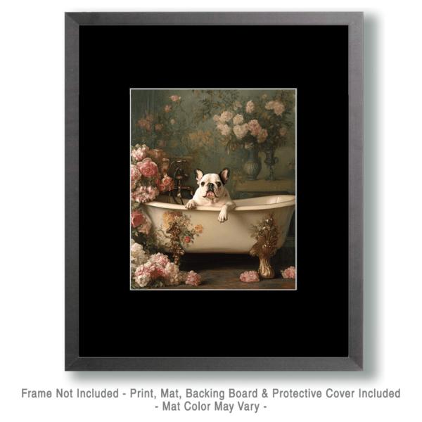 Bulldog in Bathtub Art