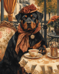 Lady Rottweiler at Paris Cafe