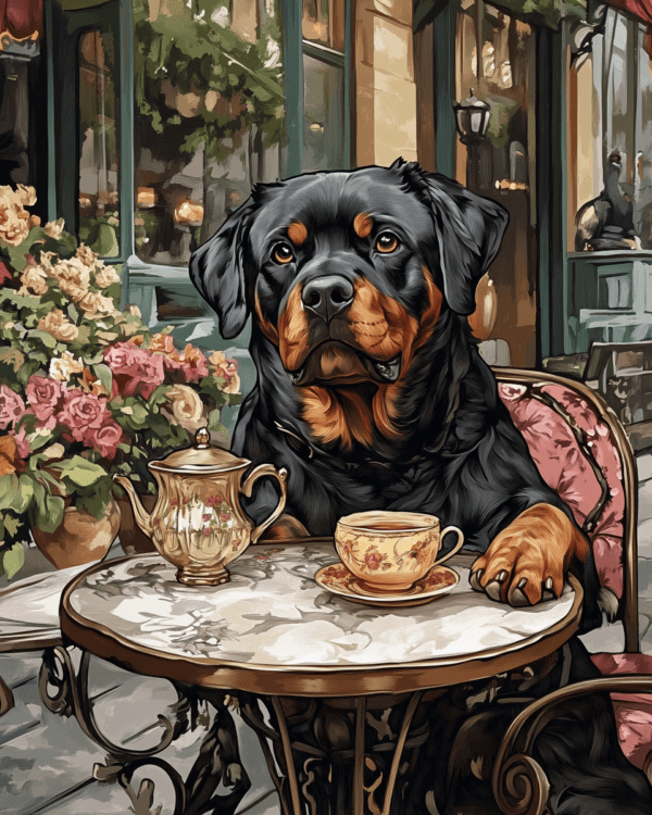 Rottweiler at Paris Cafe