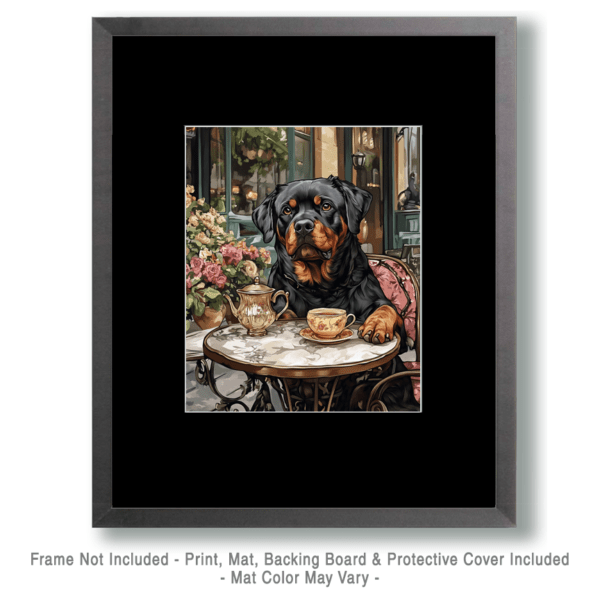 Rottweiler at Paris Cafe Art