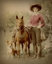 Young Cowgirl with Her Dog and Horse