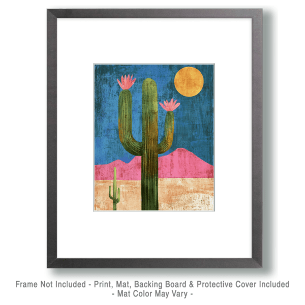 Pink Bloomin' Cactus Art