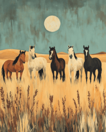 Folk Art Wild Horses