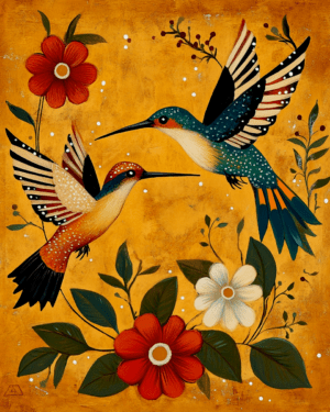 Folk Art Hummingbirds