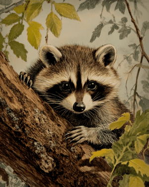 Antique Style Raccoon