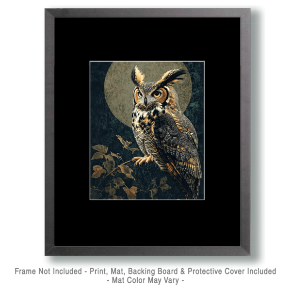 Antique Style Great Horned Owl Art