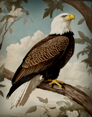 Antique Style Bald Eagle