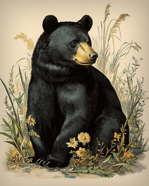 Antique Style Black Bear