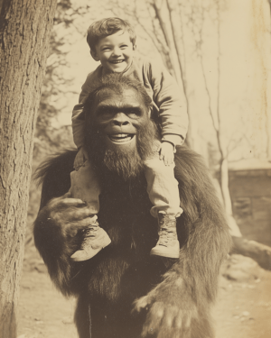 Bigfoot Vintage Photo Piggyback