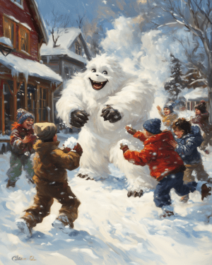 W Everyday Life Yeti Snowball Fight