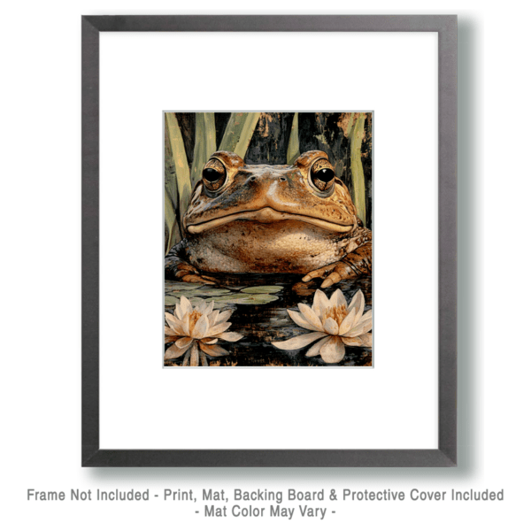 Frog in Lotus Pond Art