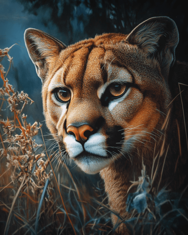 Serious Mountain Lion Portrait