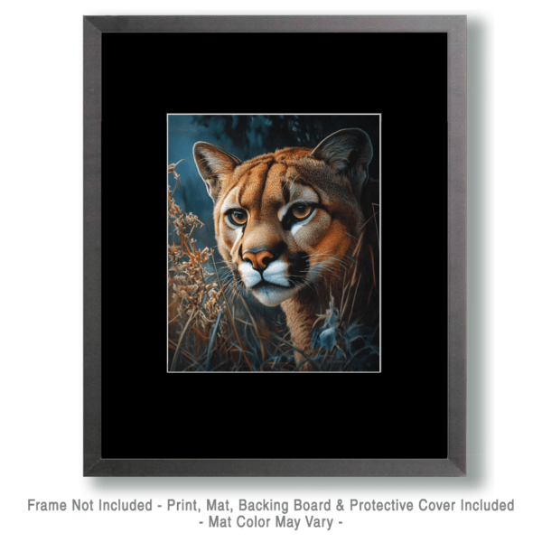 Serious Mountain Lion Portrait Art