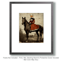 Young Fox on Horse Art