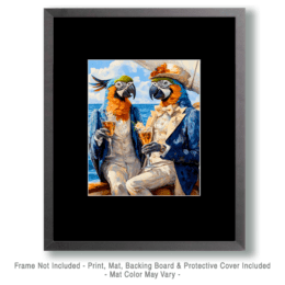 Pair of Partying Parrots Art