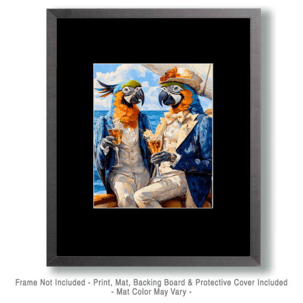 Pair of Partying Parrots Art