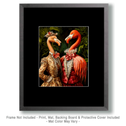Flamingo Couple Art