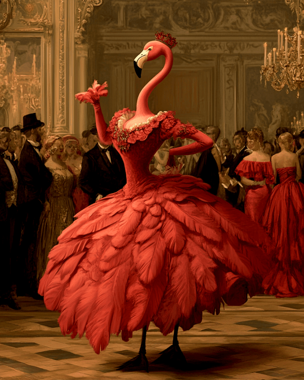 Flamingo in a Ballroom