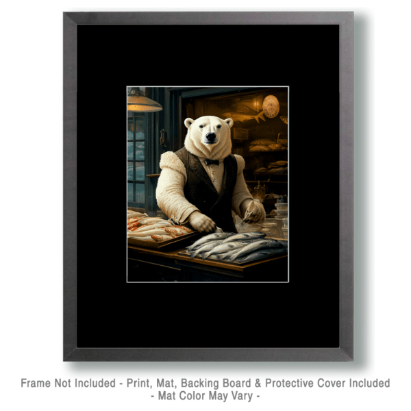 Polar Bear Fishmarket Shopkeeper Art