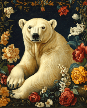 Vintage Polar Bear Portrait