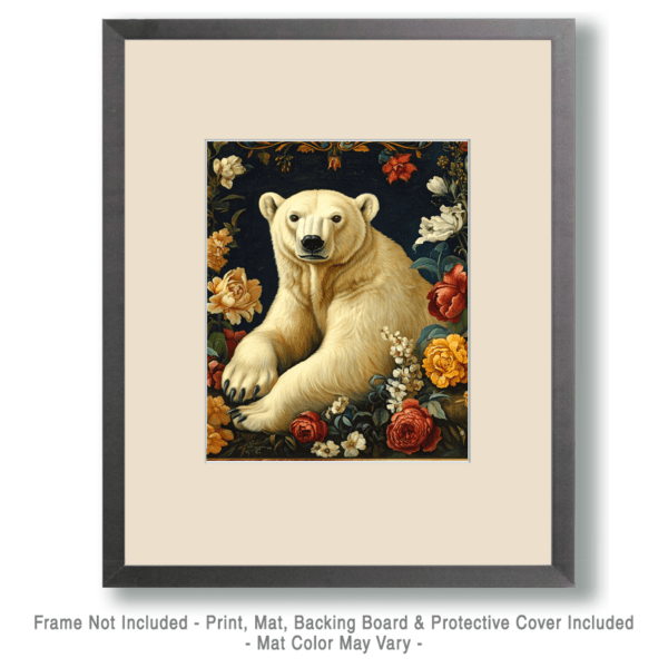 Vintage Polar Bear Portrait Art