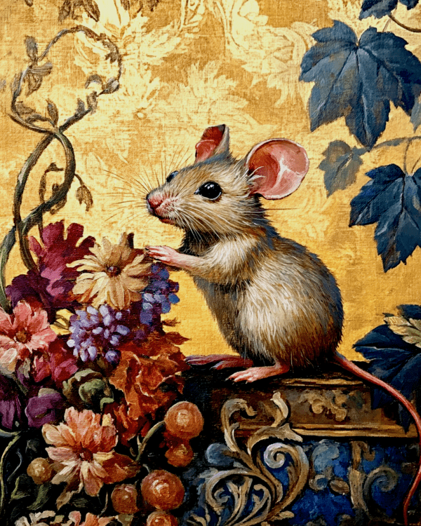 Nouveau Mouse and Flowers