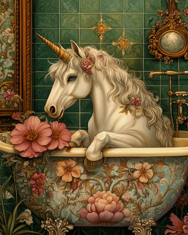 Unicorn in Fancy Bathtub