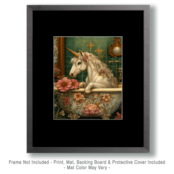 Unicorn in Fancy Bathtub Art