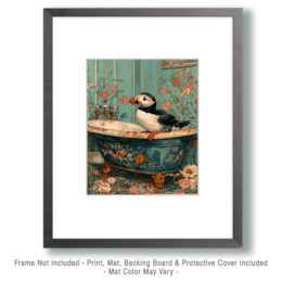 Puffin in Fancy Bathtub Art