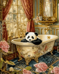 Panda in Fancy Bathtub