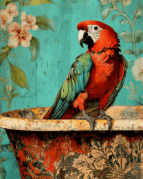 Parrot on Fancy Bathtub