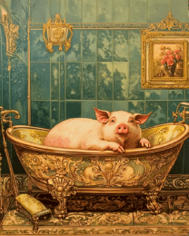 Pig in Fancy Bathtub