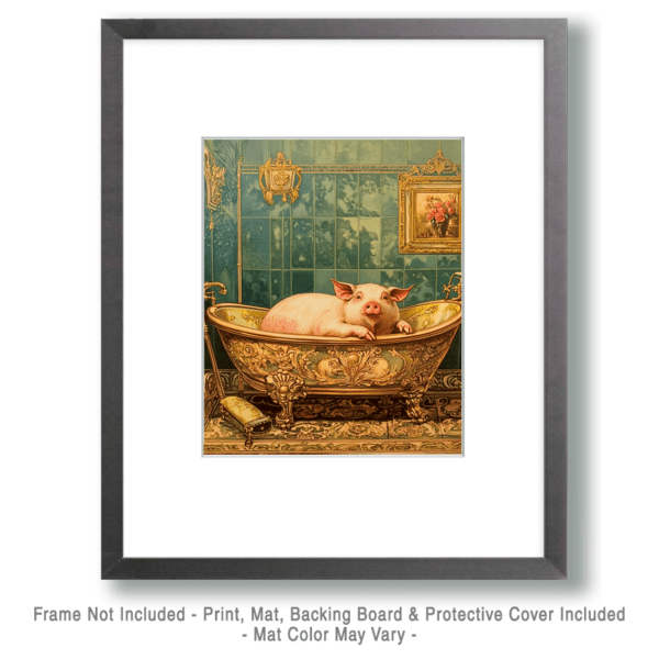 Pig in Fancy Bathtub Art