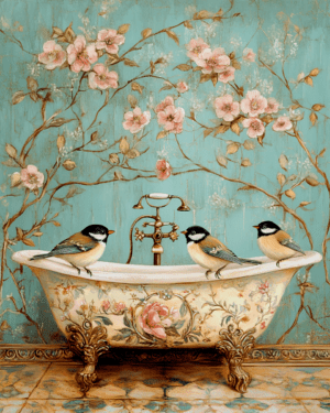 Songbirds on a Painted Bathtub