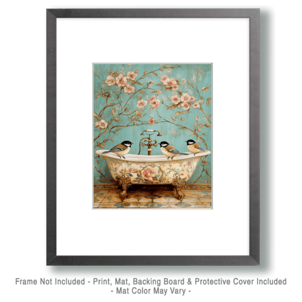 Songbirds on a Painted Bathtub Art