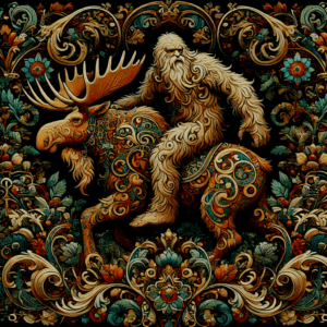 Sasquatch Riding on a Moose