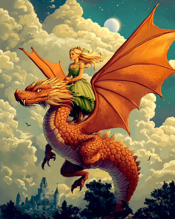 Storybook Princess Rides a Draco