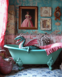 Green Dragon in Bathtub