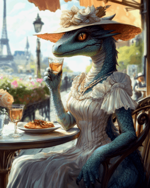 Ms Draco at a Paris Cafe