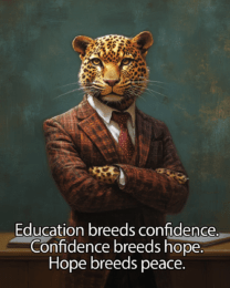 Education breeds confidence. Confidence breeds hope. Hope breeds peace.