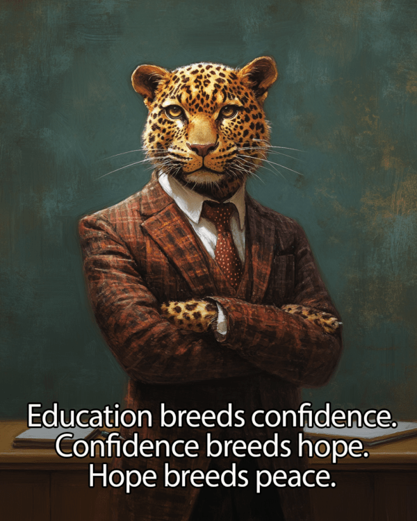 Education breeds confidence. Confidence breeds hope. Hope breeds peace.