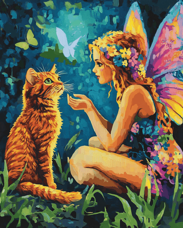 Fairy Explaining to Her Cat